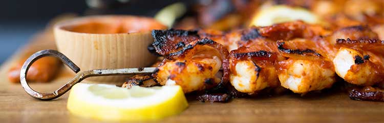 Emily's Fresh Kitchen, Eat Heal Thrive, Barbecue Bacon wrapped shrimp