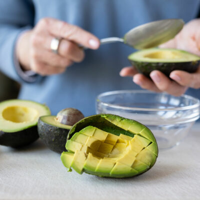 Cutting an avocado